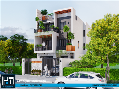 Mẫu biệt thự hiện đại 3 tầng, diện tích 7.5x20m